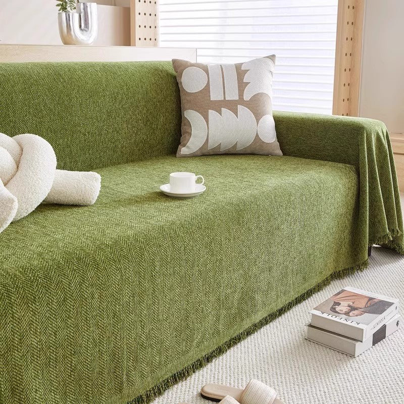 Herringbone Pattern Anti-scratching Four Seasons Universal Sofa Cover Cloth