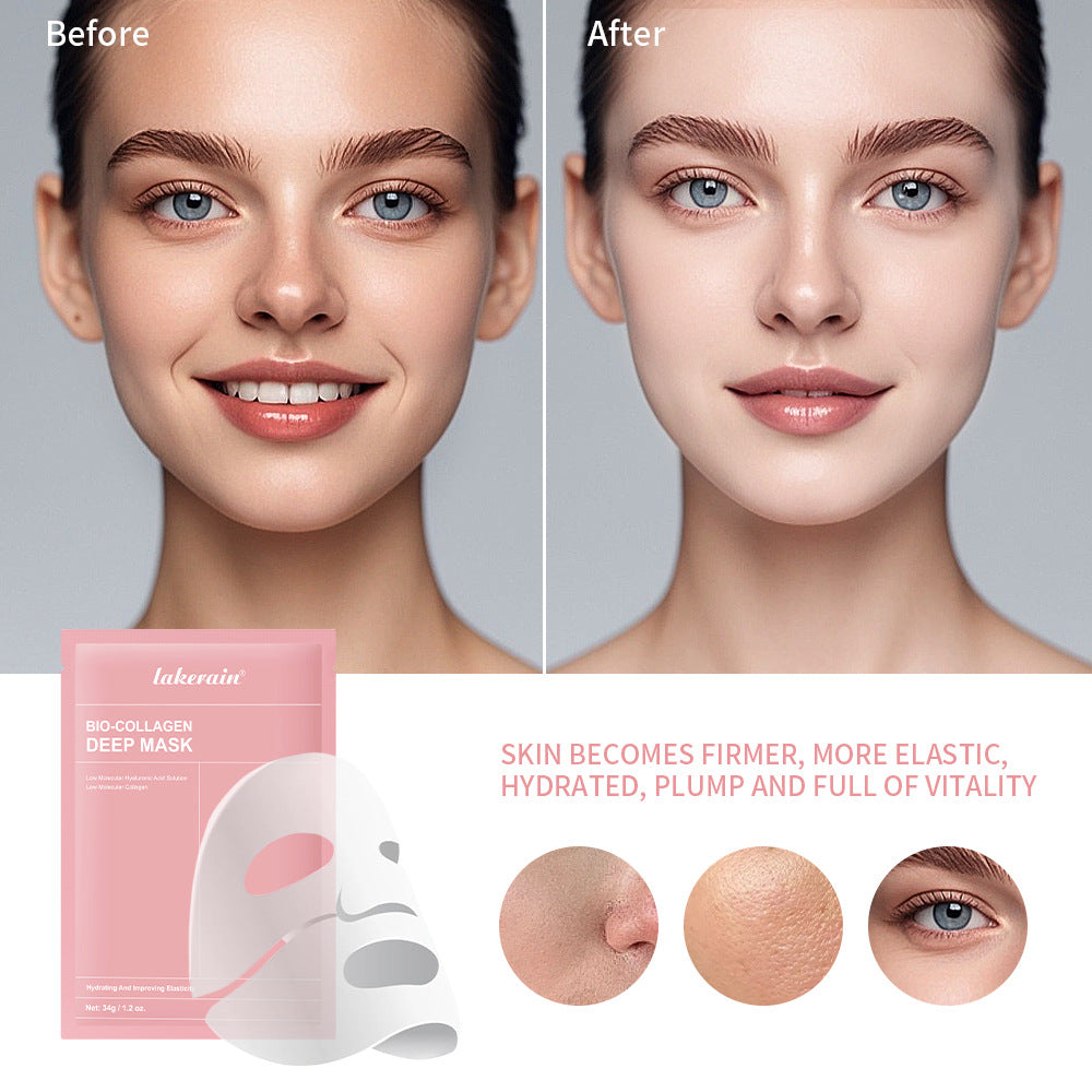 Masques faciaux au collagène Lakerain transfrontaliers, ensemble de masques hydratants pour le visage, raffermissants et éclaircissants, masques hydrogel de nuit