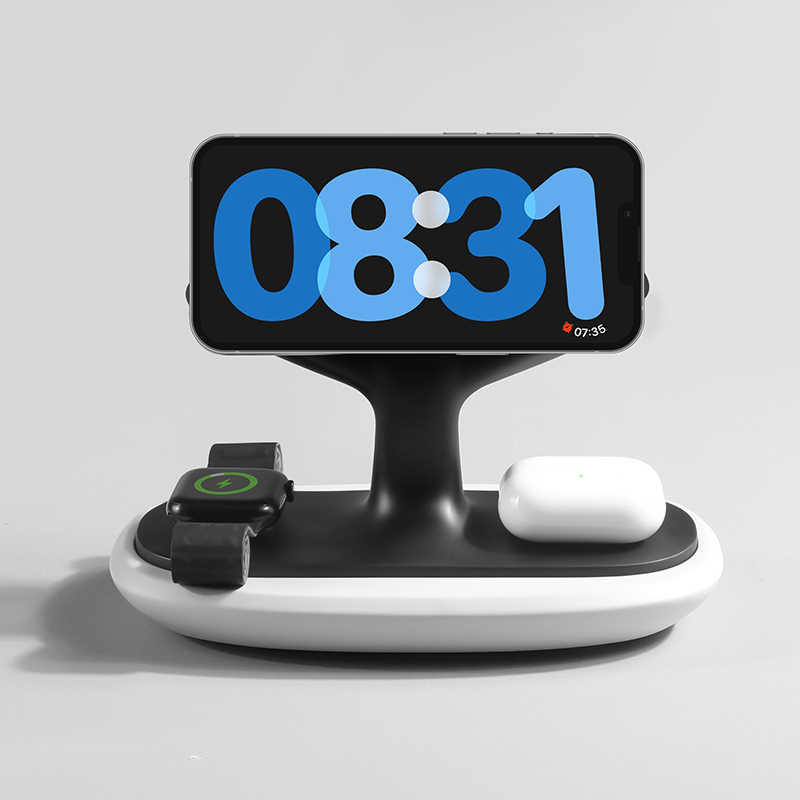 Support de chargement sans fil magnétique MagSafe 3-en-1 créatif pour téléphone portable