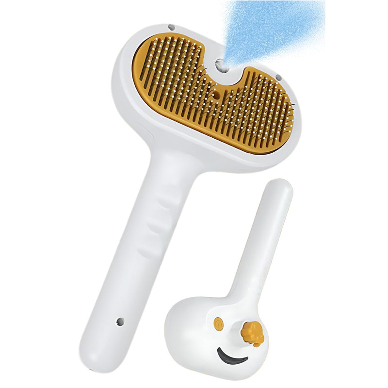 Brosse à eau pour chien et chat, brosse à brume pour chiens et chats à poils courts ou longs, brosse autonettoyante avec spray pour le toilettage des animaux, brosse à vapeur pour chien et chat contre la mue.