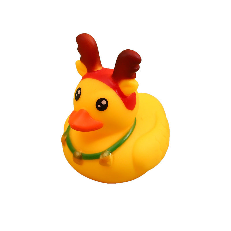 Vinyl Christmas Antlers Small Yellow Duck Water Toys
