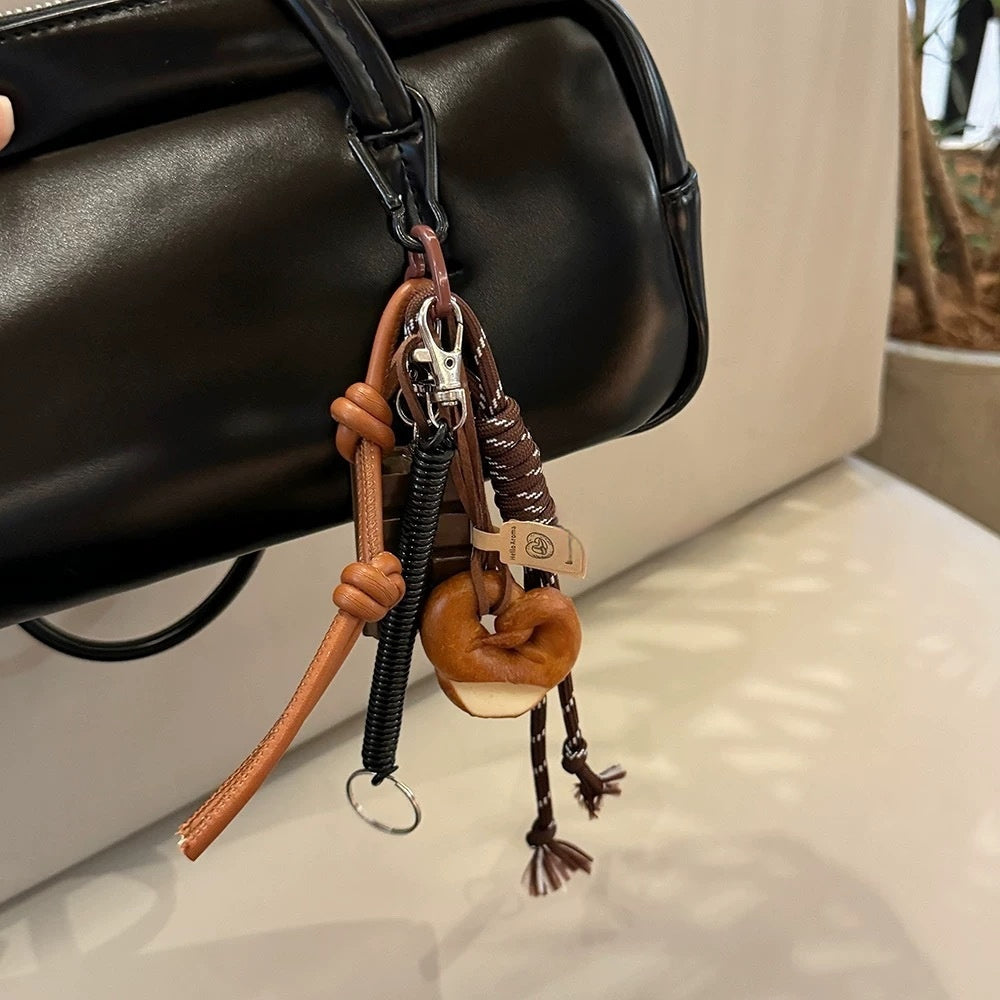 Brown Cute Chocolate Climbing Rope Keychain