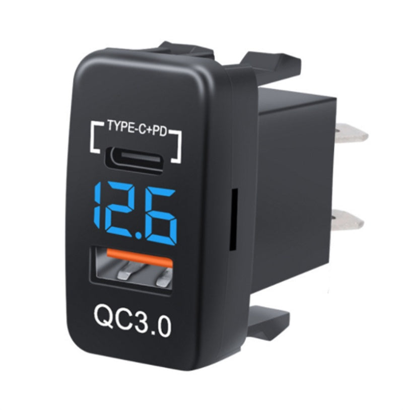 Nondestructive Installation Car Charger USB With Voltmeter Original Hole