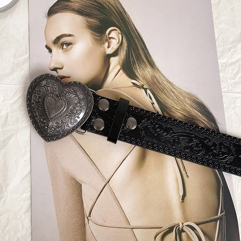Ceinture décorative de mode pour femmes ceinture rétro amour