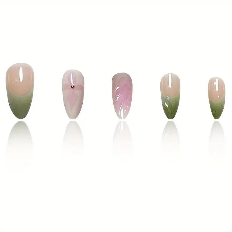 Faux ongles amovibles doux, purs, fleuris et blindés