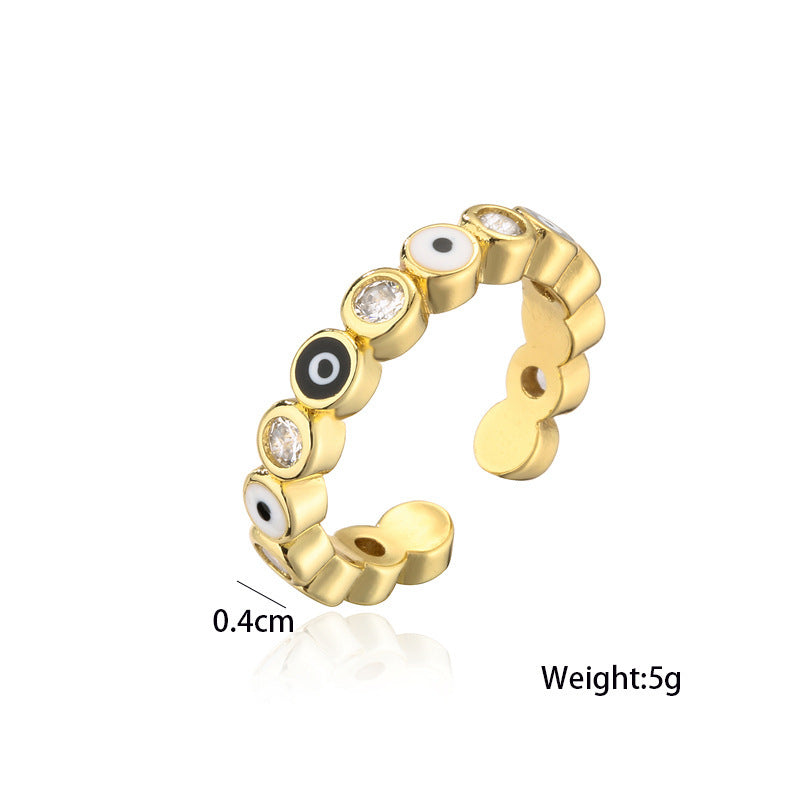 Fashion Dripping Devil Eye Zircon Ring