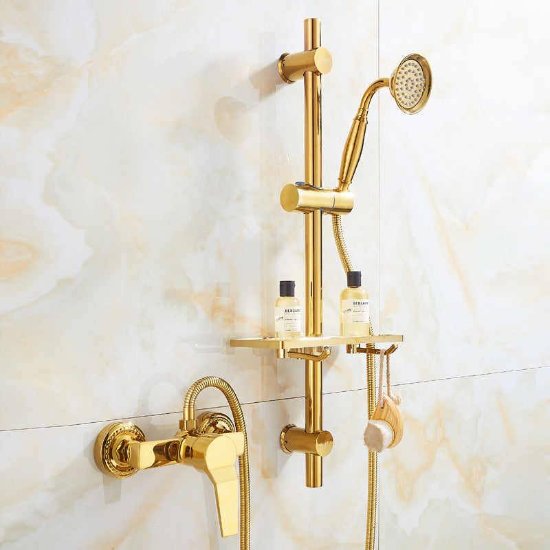 Gold Full Copper Bathtub Hot And Cold Faucet Shower Set