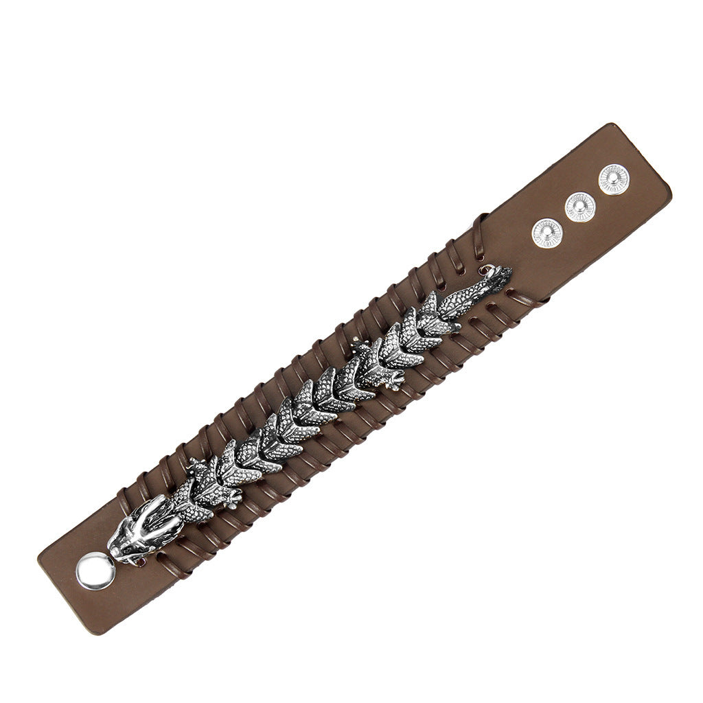 Bracelet Créatif Vache Cuir Alliage Robinet Couples Bracelet Hommes