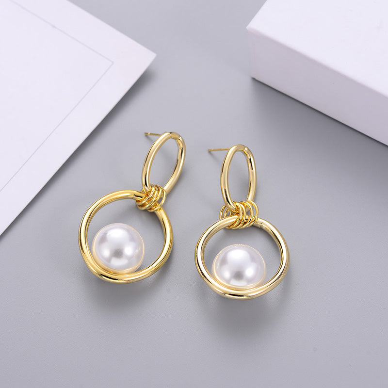 Fashion Trend Earrings Simple Personality Metal Texture Earrings
