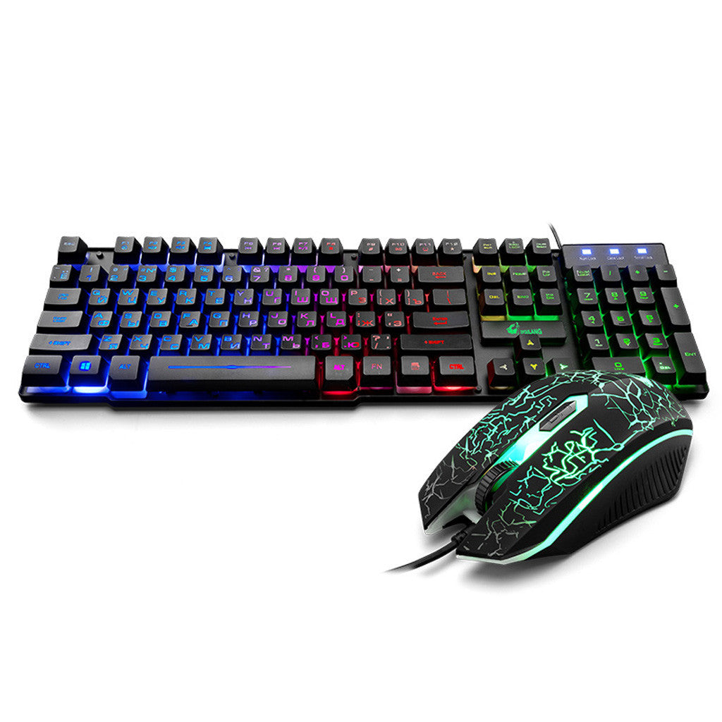 Luminous Keyboard And Mouse Set Game Manipulator Feel