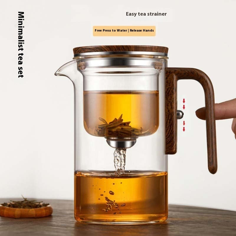 Théière élégante à infuseur en verre, séparation eau et thé, service à thé domestique