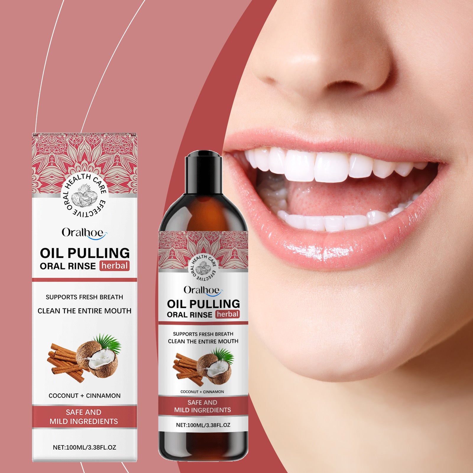 Rince-bouche de soins dentaires pour les taches et l'odeur buccale