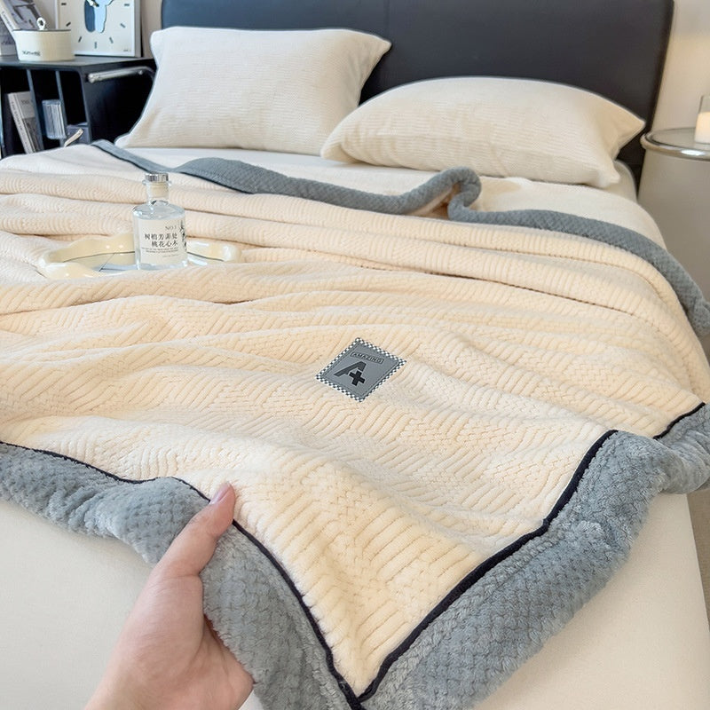 Maternal And Child Grade Knitted Blanket Milk Velvet Blanket Coral Fleece Air-conditioning Blanket