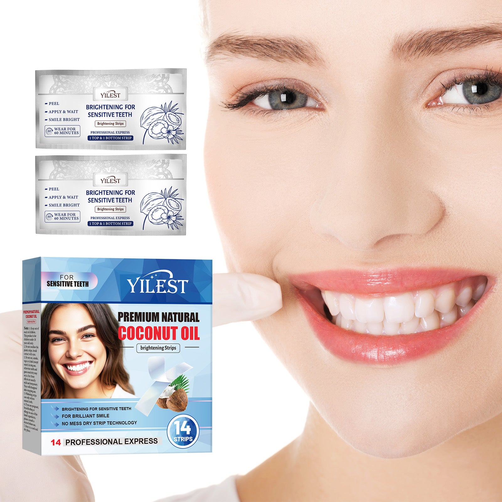 Bandes blanchissantes pour dents, nettoyage et fixation des dents