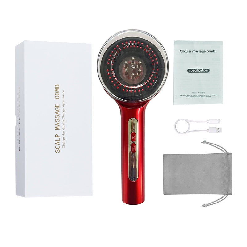 Peigne de massage électrique du cuir chevelu, peigne de massage du cuir chevelu à lumière rouge, appareil de croissance capillaire anti-densité