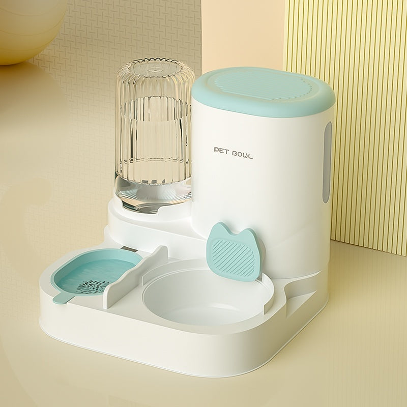 Gamelle pour chat, distributeur automatique d'eau, double gamelle intégrée en acier inoxydable
