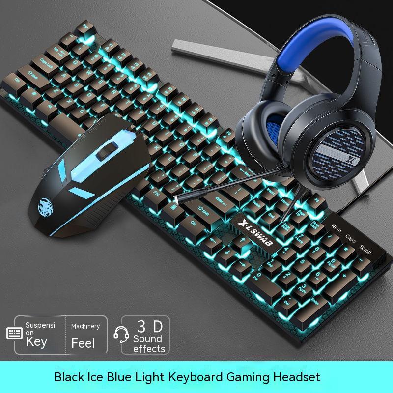 Punk Keyboard And Mouse Set Retro Round Parts Wired