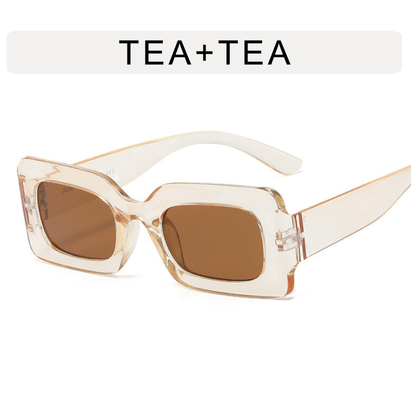 Jelly Color Square Sunglasses Concave Shape