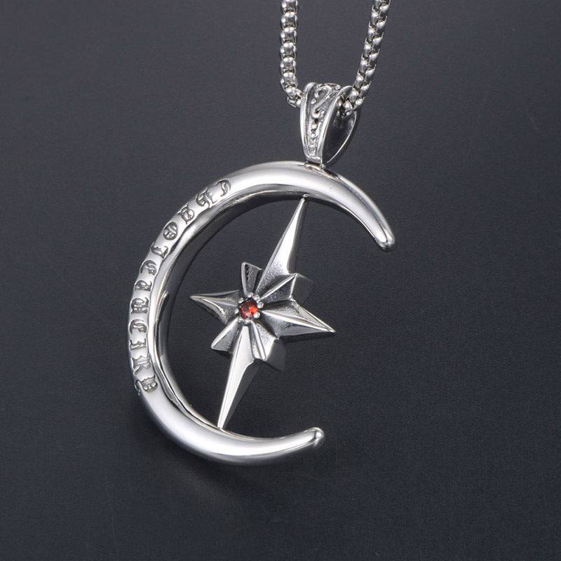 Gemstone Men's Titanium Steel Necklace