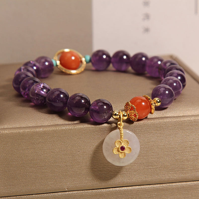 Natural Amethyst Bracelet For Women Light Luxury Minority Retro Exquisite