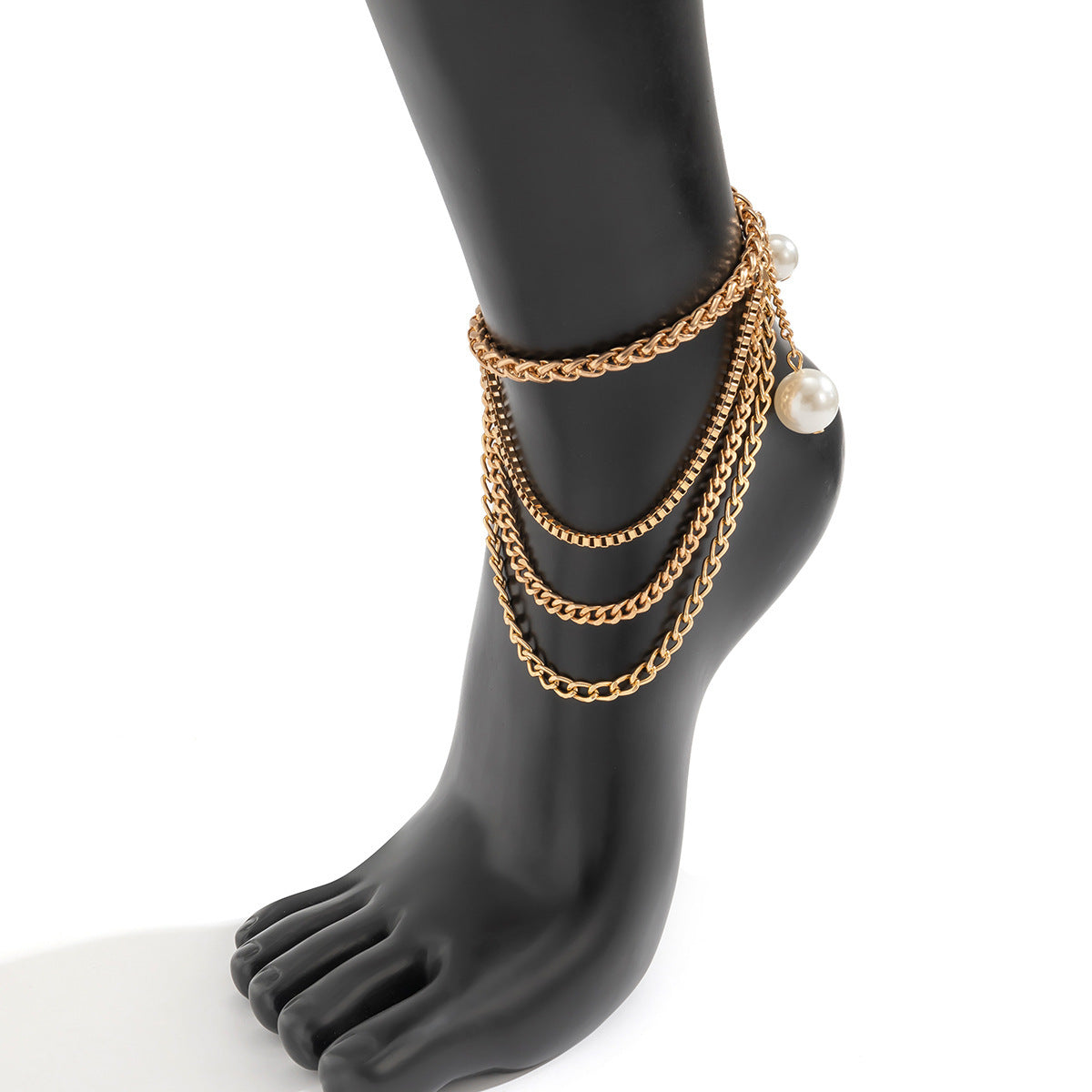 Cheville Femme Gothique Punk Métal Frange Chaîne