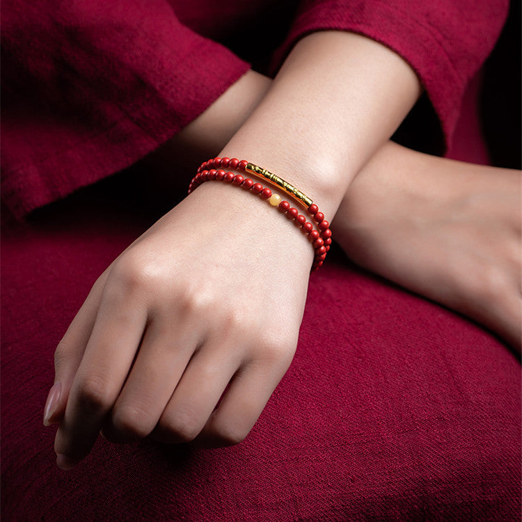 Women's Simple Natural Red Cinnamon Bracelet