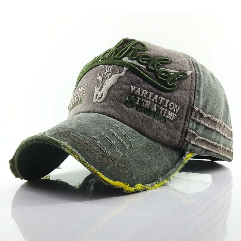 Casquette de baseball décontractée en jean vieilli tête de taureau pour hommes et femmes