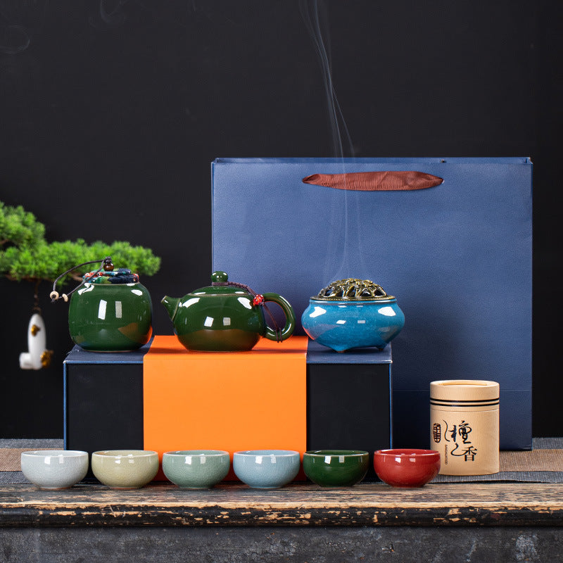 Coffret cadeau de service à thé en céramique, élégant et simple, pour la maison