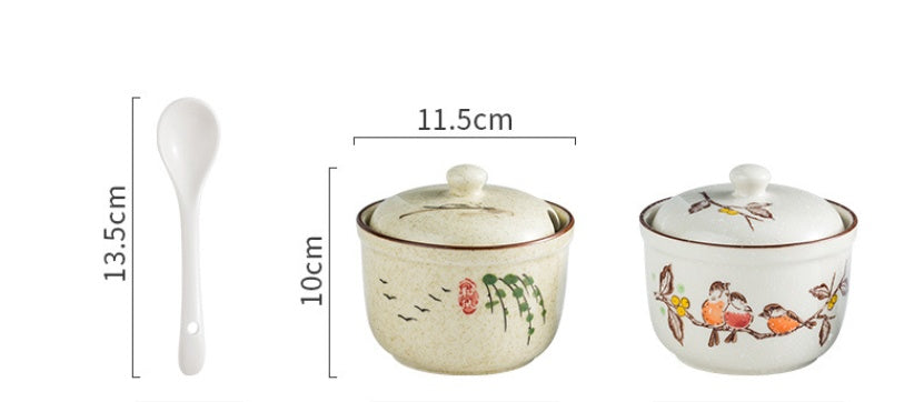 Kitchen Retro Porcelain Hand Painted Seasoning Jar
