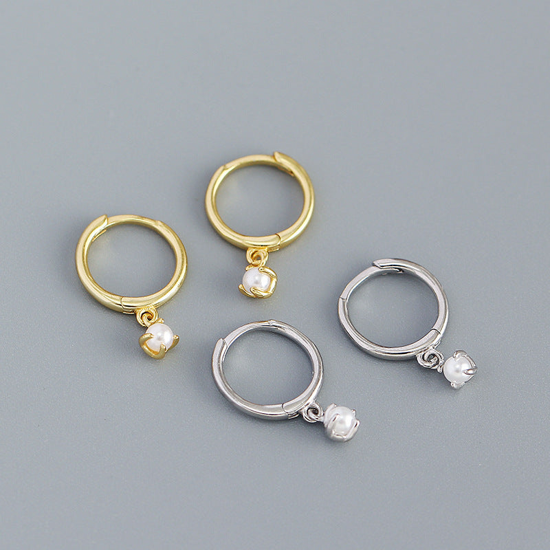 Boucles d'oreilles minimalistes en perle pour femmes