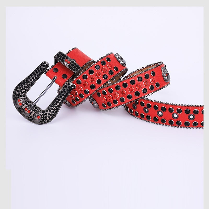 Ceinture strass crâne à la mode et populaire