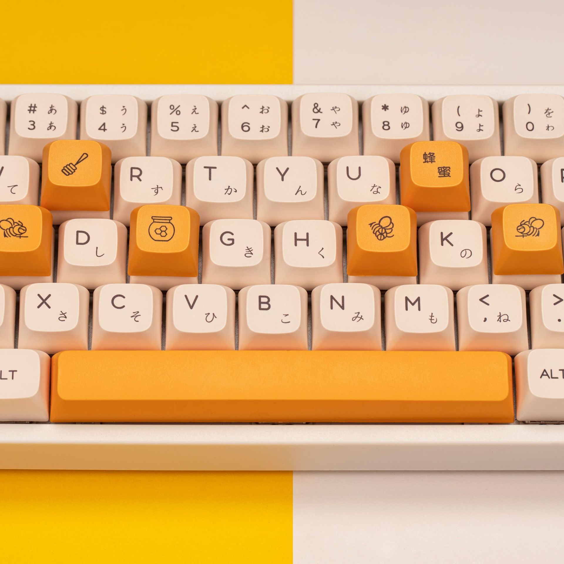 Capsules de touches par sublimation thermique pour clavier mécanique imprimé lait miel