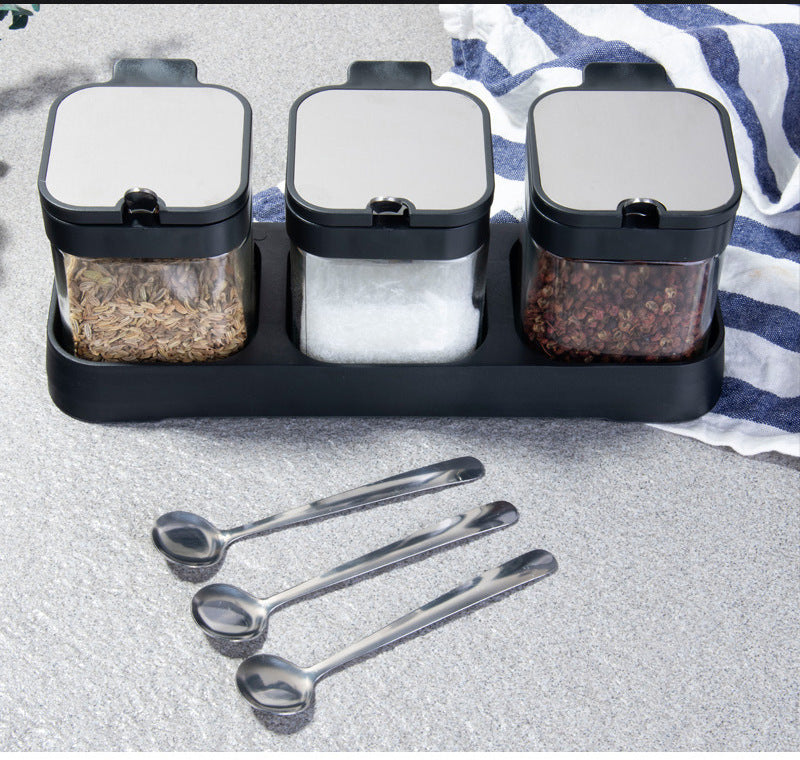 Heat-resistant Glass Salt Shaker Bottle With Handle Seasoning Jar