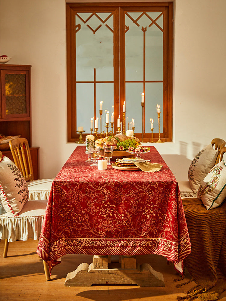 Rectangular Embroidered Atmosphere Waterproof Tablecloth