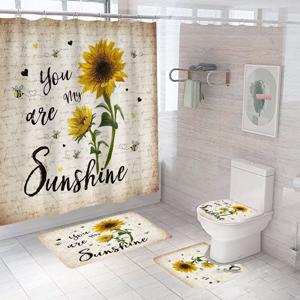 Digital Printing Shower Curtain Waterproof Household
