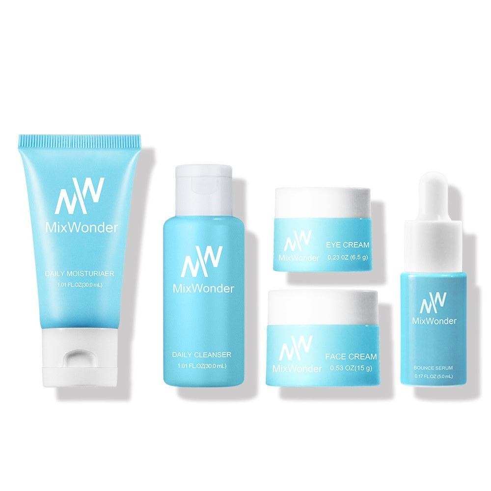 Pack de voyage 5 pièces : Lait Nettoyant Hydratant, Lotion Tonique, Crème, Lotion Contour des Yeux