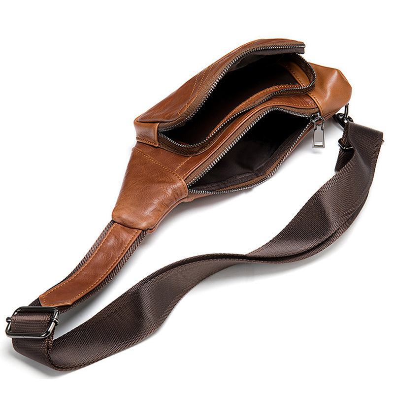 Sac de Poitrine en Cuir Vintage pour Homme