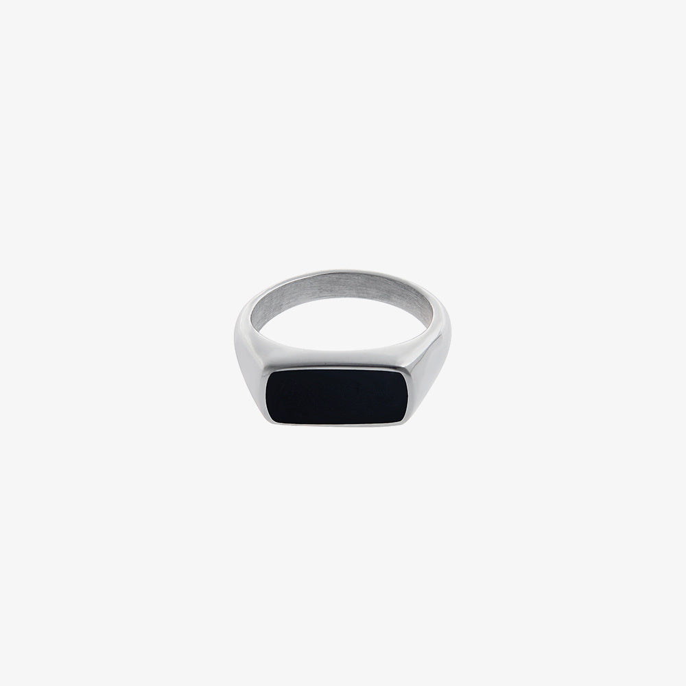 Dark Titanium Steel Men's Set Ring