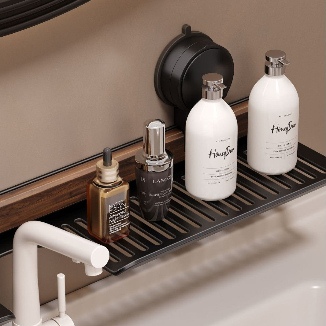 Étagère de rangement murale de salle de bain sans perçage