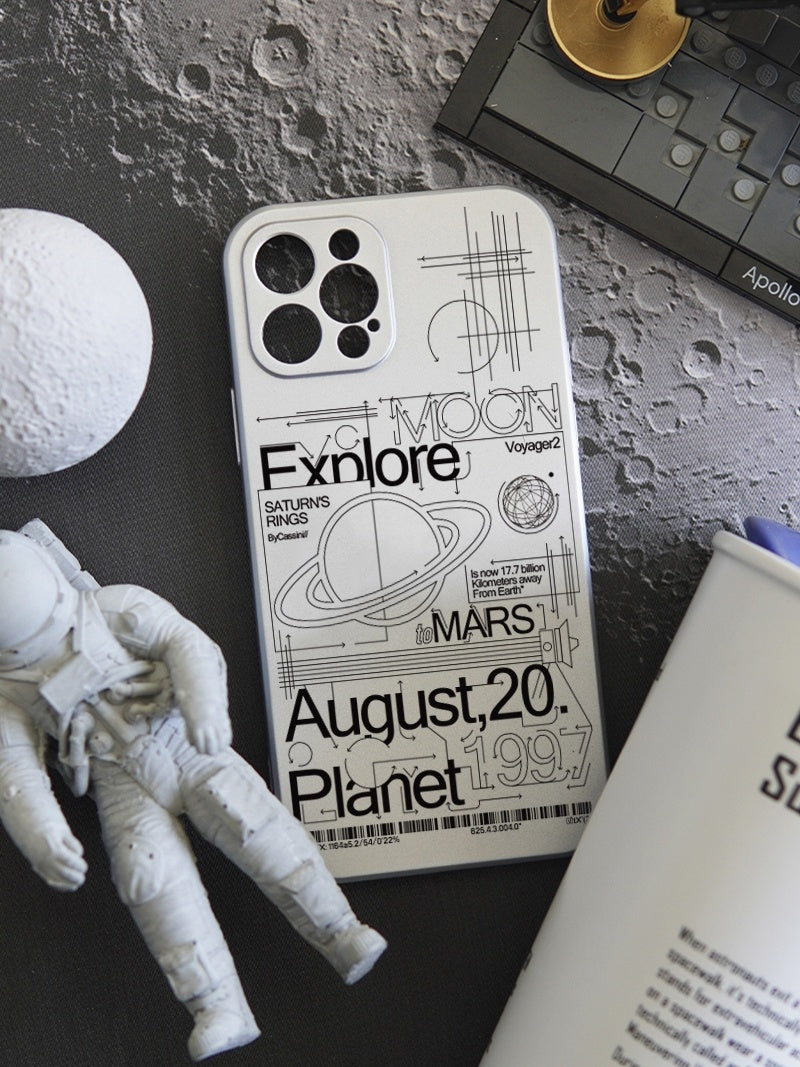 Wandering Electroplated Silver Earth Phone Case