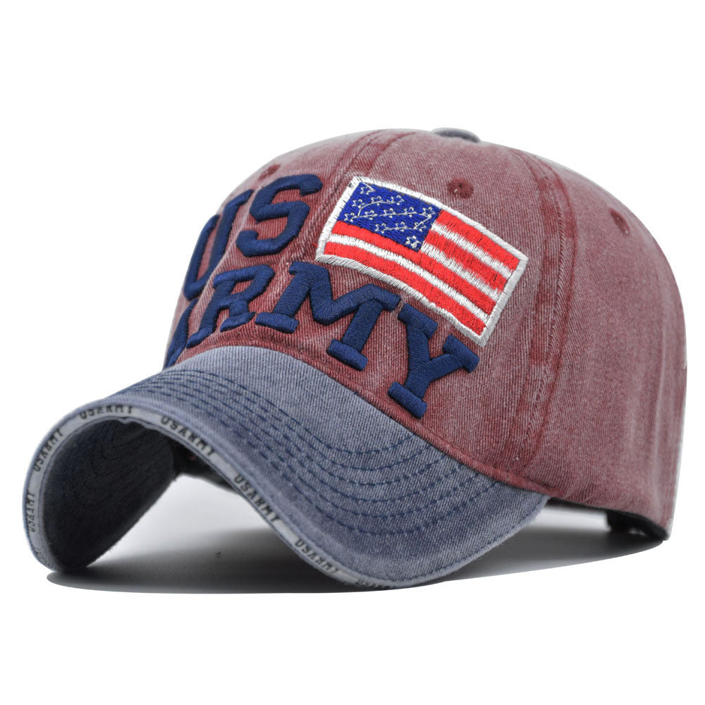 Embroidered Letter Baseball Men's And Women's Retro Duck Tongue