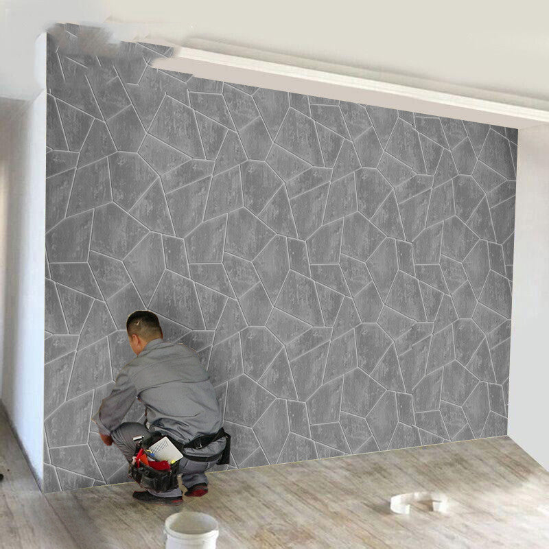 Gray Deerskin Velvet 3D Solid Geometric Wallpaper