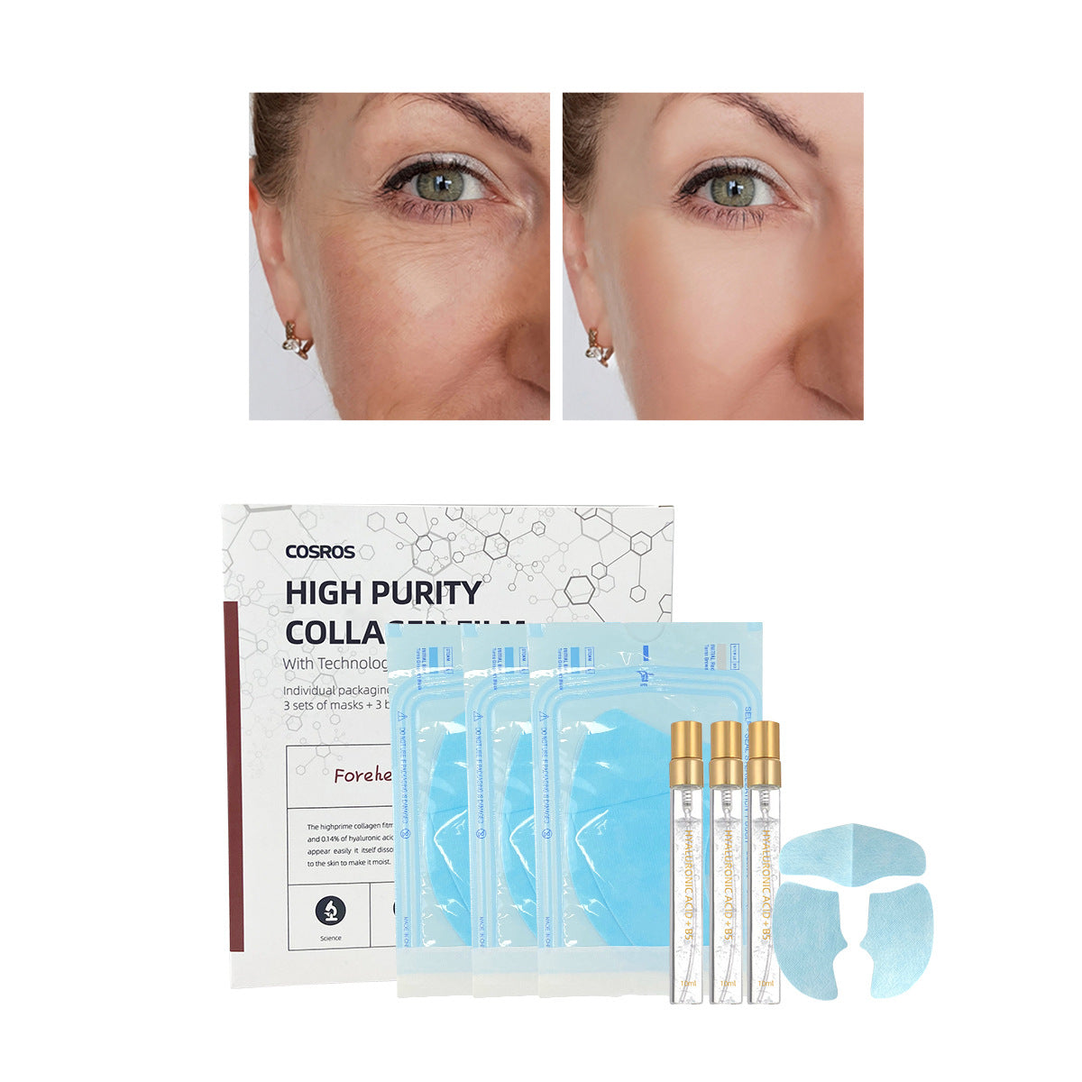 Masque facial comblant au collagène hydrolysé