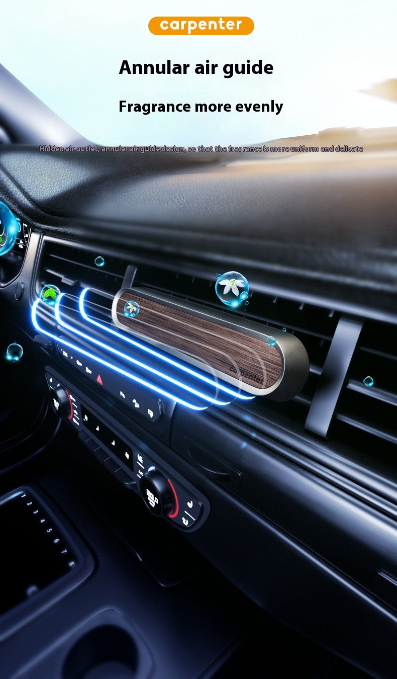 Décoration de sortie d'air en alliage de noyer pour aromathérapie de voiture