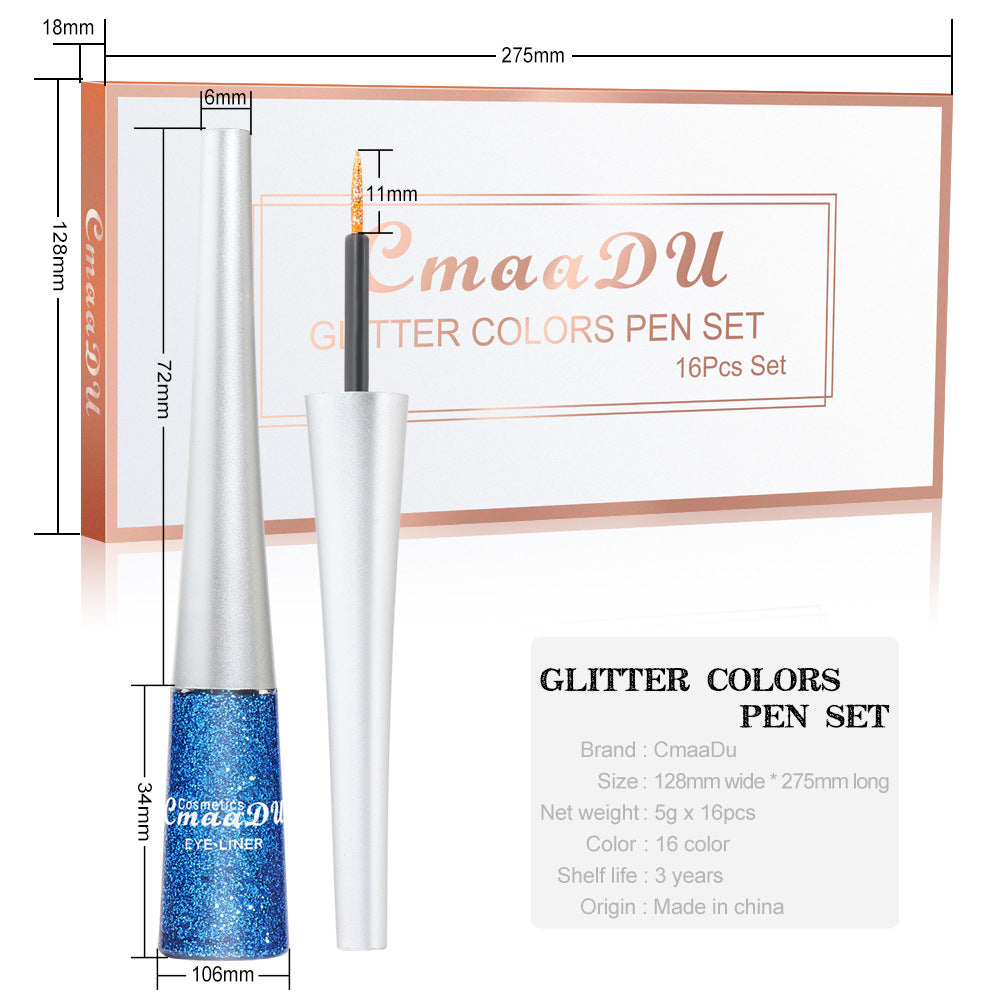 Ensemble d'eye-liners liquides pailletés et créatifs de mode