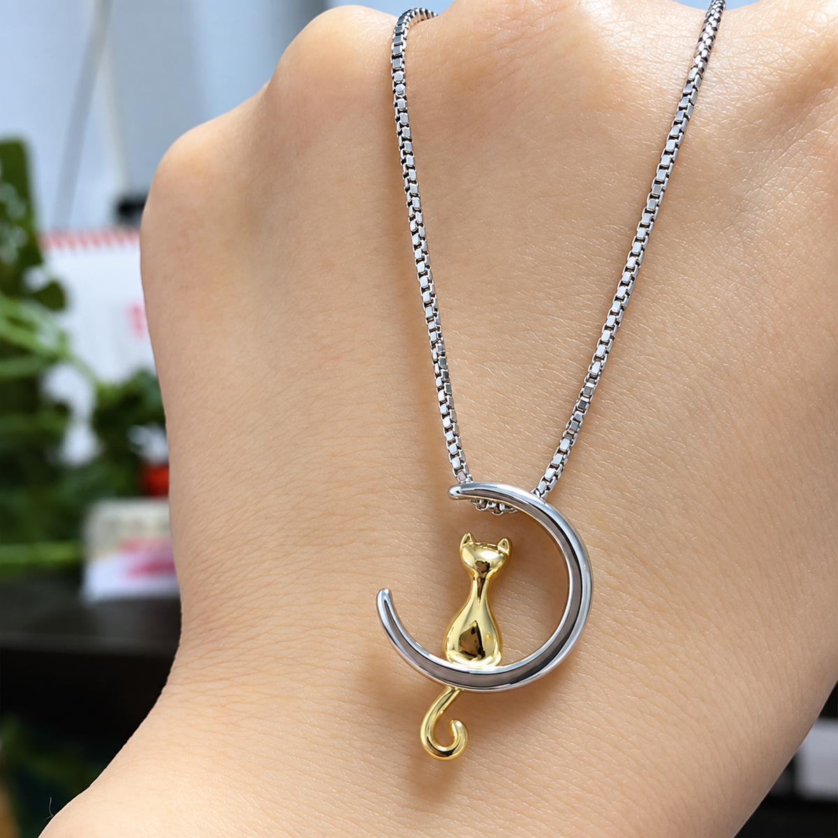 Women's Cubic Zirconia Chain Link Charm Necklace