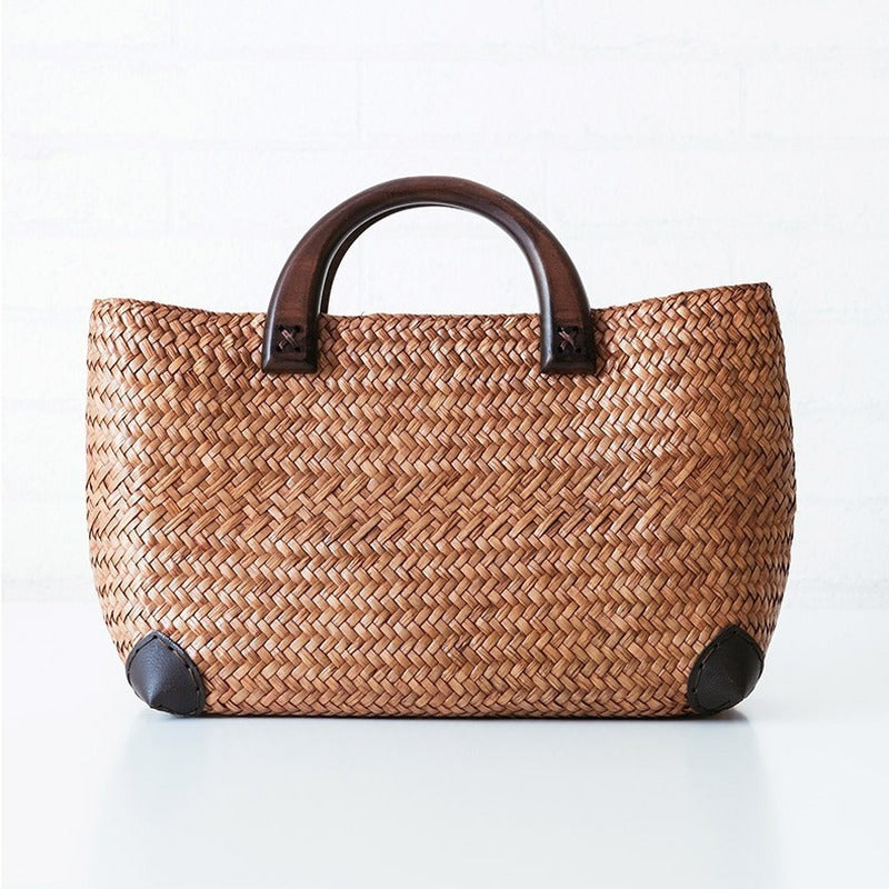 Sac à main rétro en paille de rotin pour femme