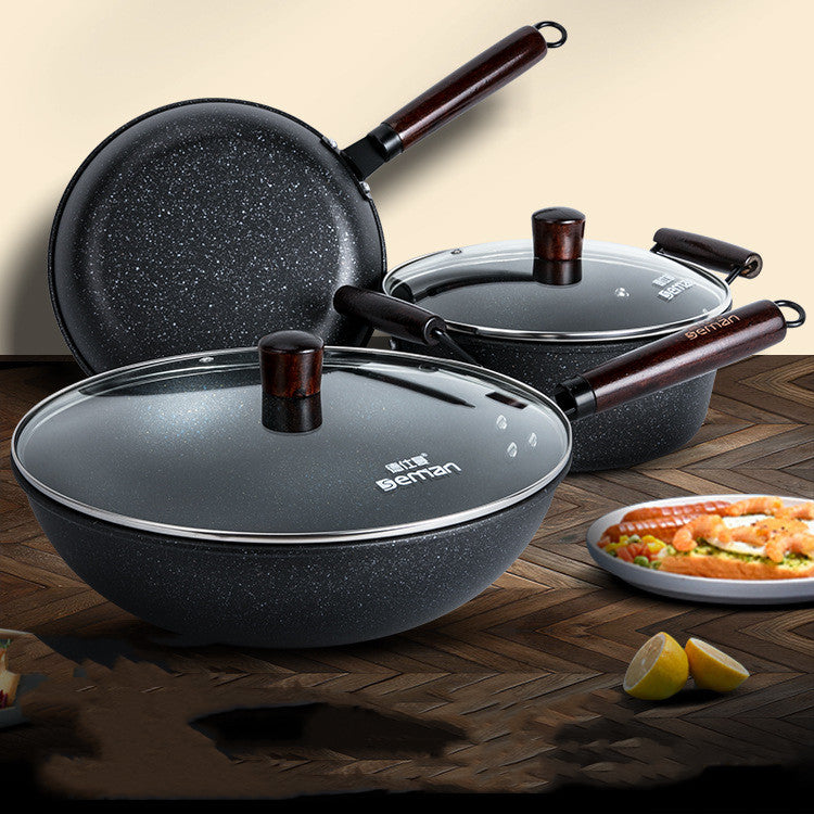 Wok Maifan Stone Non-stick Three-piece Set Induction Cooker