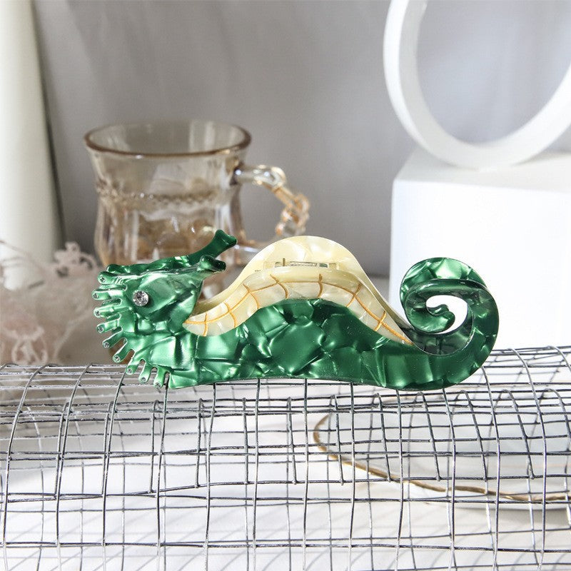 Accessoires de coiffure Pince en acétate en forme de tête d'hippocampe Exquise