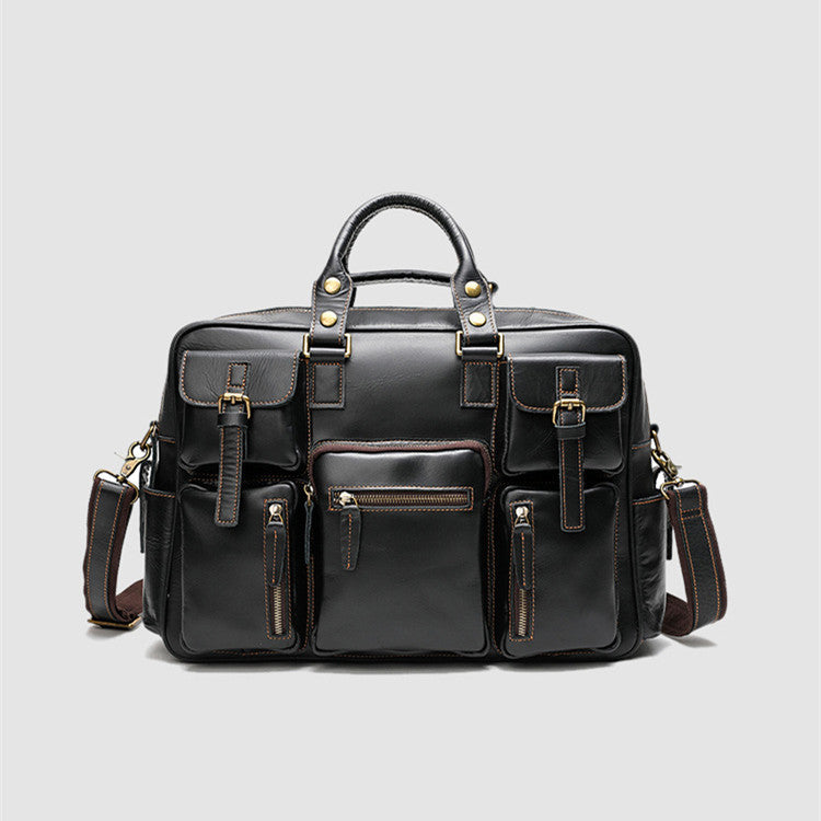 Sac bandoulière en cuir grande capacité pour homme